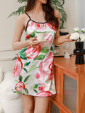 Elegant Floral Print Sleeveless Slip Dress for Women - Soft & Comfy Polyester Blend, Perfect for All Seasons, Machine Washable