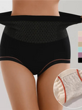 Women's High Waist Shaping Black Panties - Tummy Control Mesh Brief