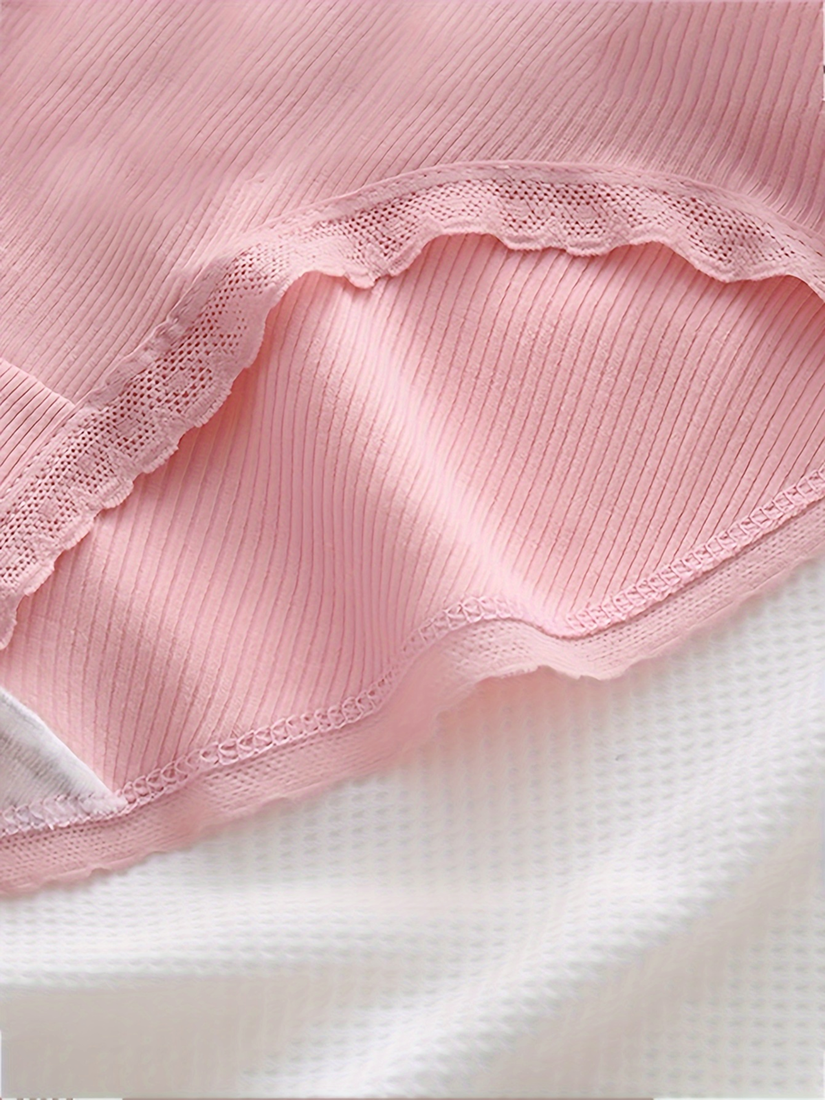 Women's Pink Bear Print Underwear Set 3pcs - Breathable Seamless Triangle Cut