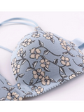 Women's Lace Lingerie Set - Front Buckle Plunge Bra & Scallop Panties