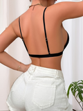 1pc Women's Sexy Front Closure Plunge Bra - No Underwire & No Padding, Semi-Sheer Lace with Cut-Out Details, Comfortable Low-Cut Design for Everyday & Special Occasions, Evening Wear Accessory | Seductive Lingerie | Semitransparent Lingerie