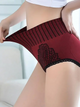Women's Wine Red Seamless High Waist Panties - Hip Lift Body Shaper Brief