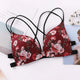 Women's Lace Butterfly Red Tank Bra with flowers - Seamless Push-Up Design