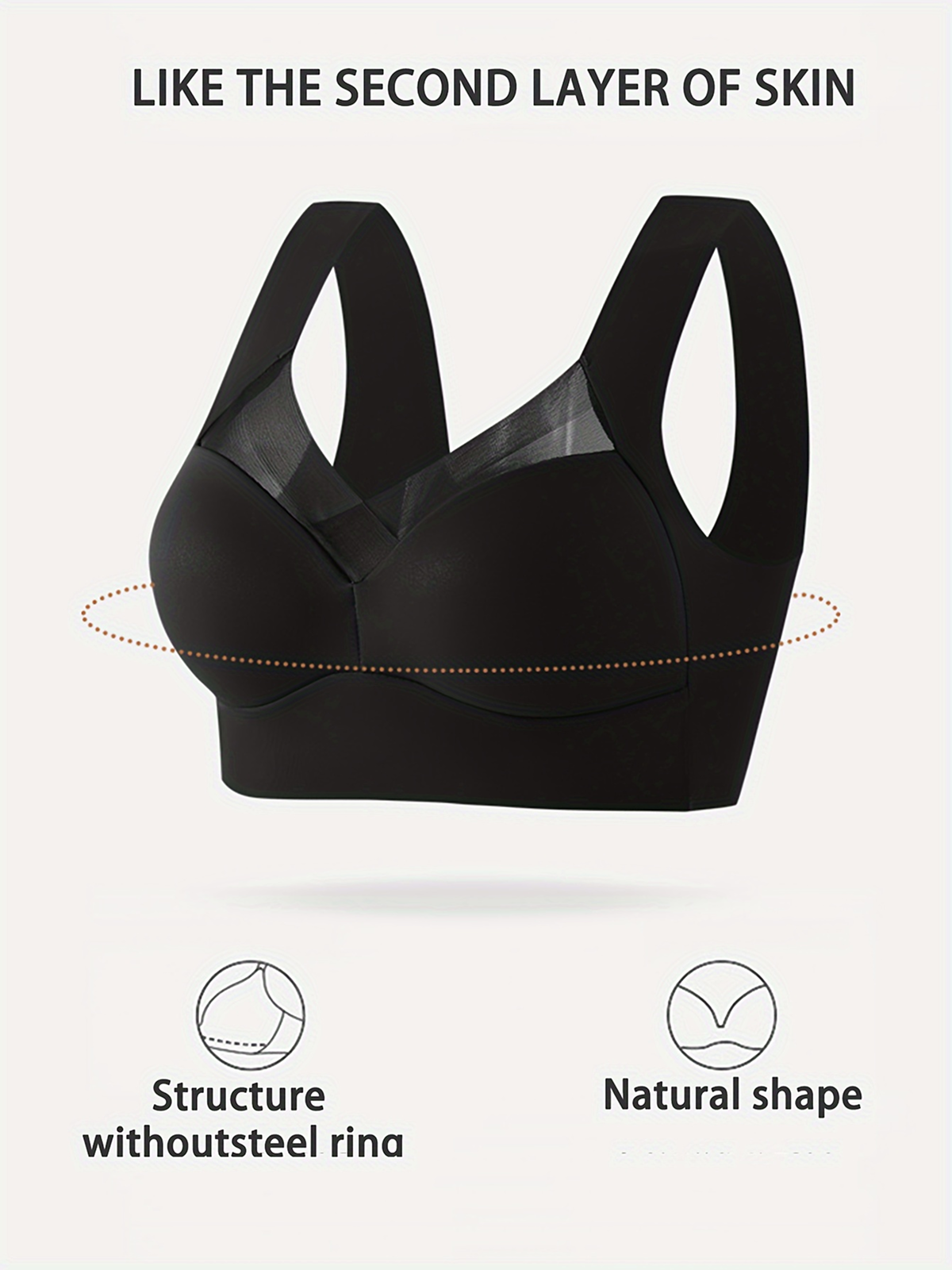 Women's Wireless Comfort Bra - Breathable Gathered Support Underwear