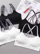 Women's Wireless Sports Bra with Heart Back Strap - Yoga Fitness Support
