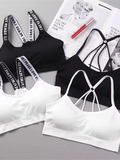 Women's Wireless Sports Bra with Heart Back Strap - Yoga Fitness Support